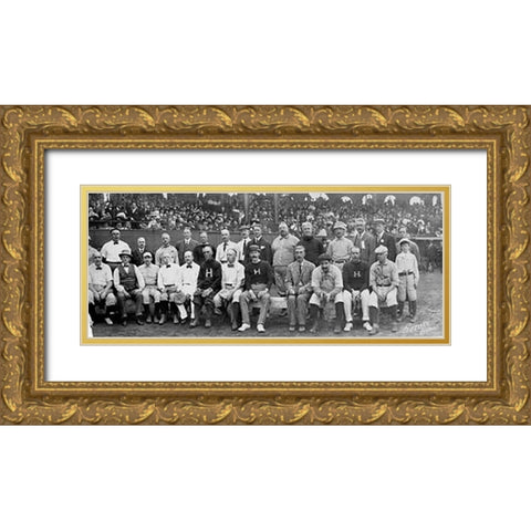 Boston. And H. Teams Gold Ornate Wood Framed Art Print with Double Matting by A.G. Spalding Baseball Collection