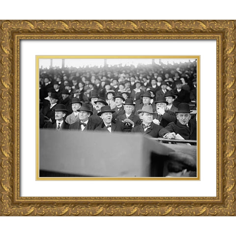 Baseball Spectators, between 1915-17 Gold Ornate Wood Framed Art Print with Double Matting by Harris and Ewing Collection