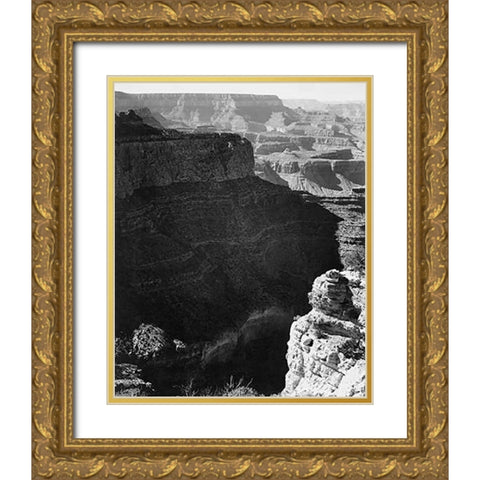 Grand Canyon South Rim - National Parks and Monuments, 1941 Gold Ornate Wood Framed Art Print with Double Matting by Adams, Ansel