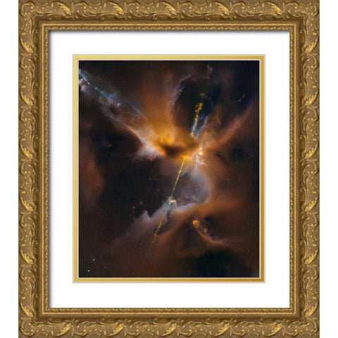 Herbig - Haro Jet HH 24 Gold Ornate Wood Framed Art Print with Double Matting by NASA
