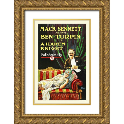 A Harem Knight with Ben Turpin, 1926 Gold Ornate Wood Framed Art Print with Double Matting by Hollywood Photo Archive