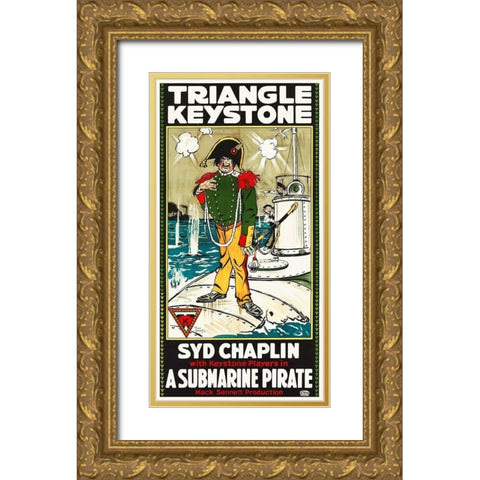 A Submarine Pirate Gold Ornate Wood Framed Art Print with Double Matting by Hollywood Photo Archive