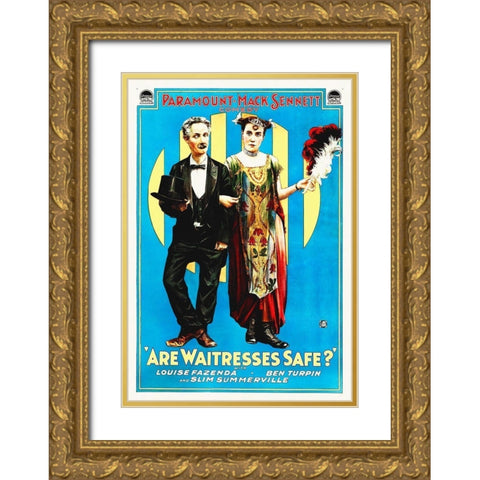 Are Waitresses Safe Gold Ornate Wood Framed Art Print with Double Matting by Hollywood Photo Archive