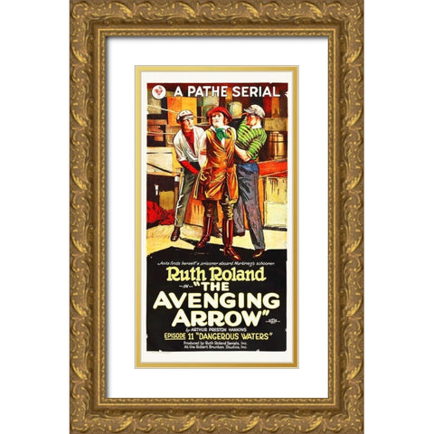 Avenging Arrow, 1921 Gold Ornate Wood Framed Art Print with Double Matting by Hollywood Photo Archive