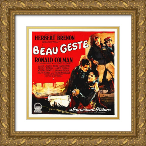 Beau Geste with Ronald Colman, 1926 Gold Ornate Wood Framed Art Print with Double Matting by Hollywood Photo Archive