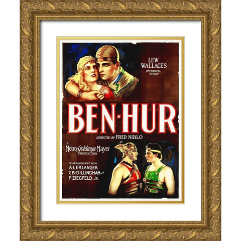 Ben Hur, 1925 Gold Ornate Wood Framed Art Print with Double Matting by Hollywood Photo Archive