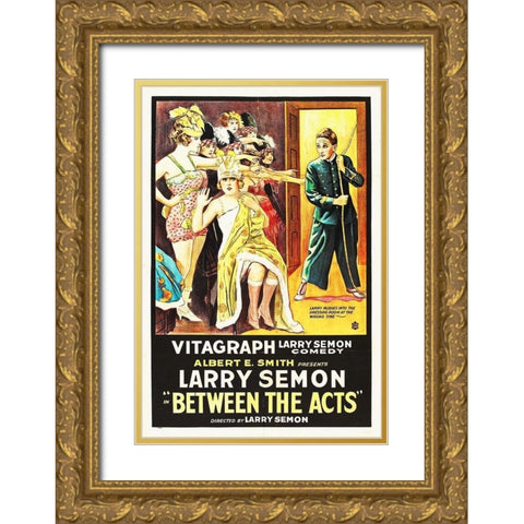 Between Acts Gold Ornate Wood Framed Art Print with Double Matting by Hollywood Photo Archive