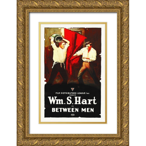 Between Men, 1915 Gold Ornate Wood Framed Art Print with Double Matting by Hollywood Photo Archive