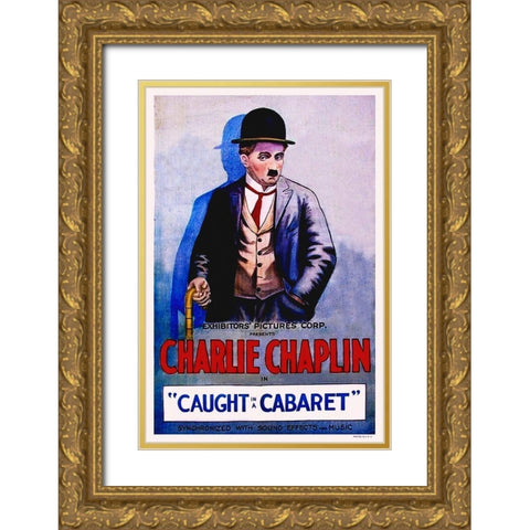 Chaplin, Caught in a Cabaret Gold Ornate Wood Framed Art Print with Double Matting by Hollywood Photo Archive