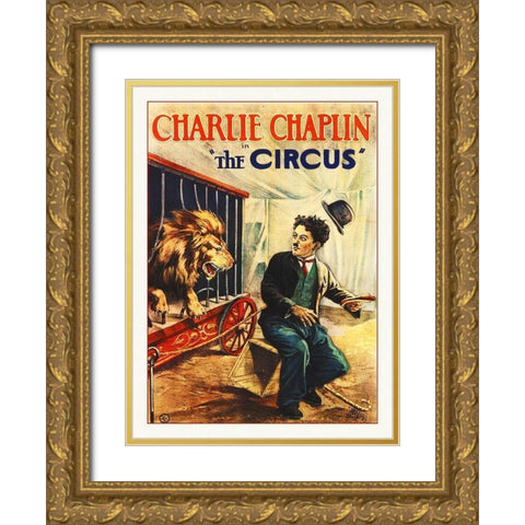 Charlie Chaplin, The Circus Gold Ornate Wood Framed Art Print with Double Matting by Hollywood Photo Archive