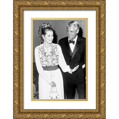 Cary Grant Gold Ornate Wood Framed Art Print with Double Matting by Hollywood Photo Archive