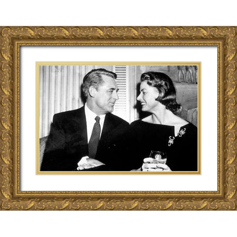 Cary Grant Gold Ornate Wood Framed Art Print with Double Matting by Hollywood Photo Archive