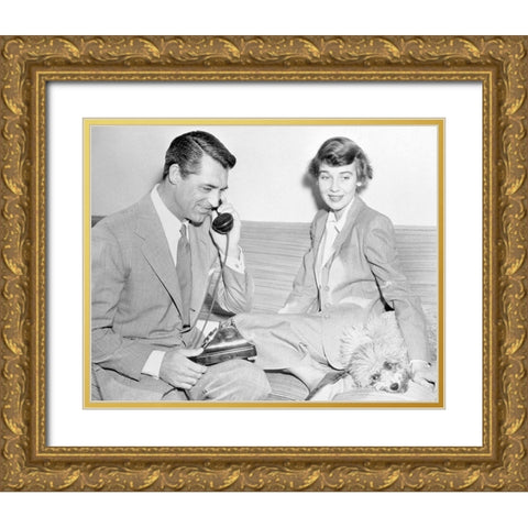 Cary Grant Gold Ornate Wood Framed Art Print with Double Matting by Hollywood Photo Archive