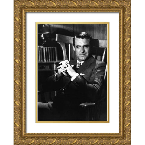 Cary Grant Gold Ornate Wood Framed Art Print with Double Matting by Hollywood Photo Archive