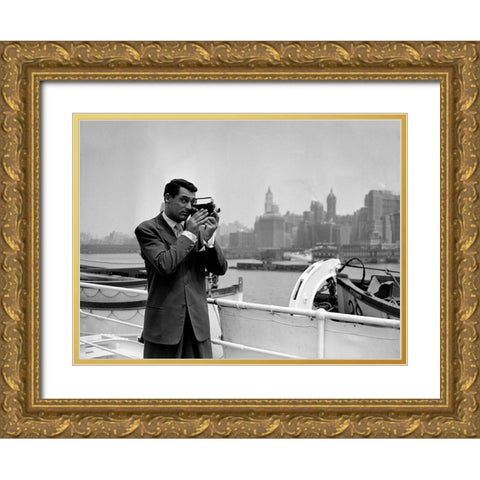 Cary Grant Gold Ornate Wood Framed Art Print with Double Matting by Hollywood Photo Archive