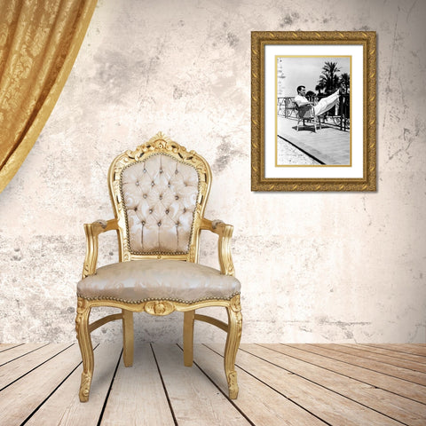 Cary Grant Gold Ornate Wood Framed Art Print with Double Matting by Hollywood Photo Archive