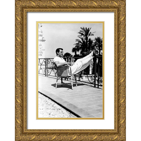 Cary Grant Gold Ornate Wood Framed Art Print with Double Matting by Hollywood Photo Archive