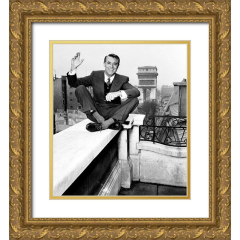 Cary Grant Gold Ornate Wood Framed Art Print with Double Matting by Hollywood Photo Archive