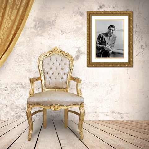 Cary Grant Gold Ornate Wood Framed Art Print with Double Matting by Hollywood Photo Archive