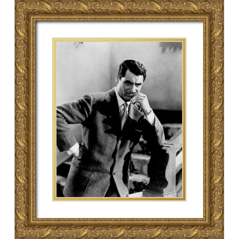 Cary Grant Gold Ornate Wood Framed Art Print with Double Matting by Hollywood Photo Archive