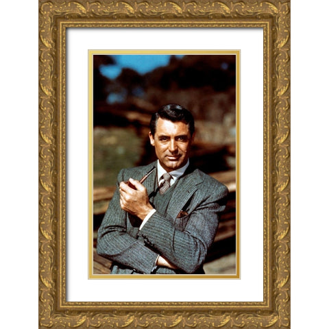 Cary Grant Gold Ornate Wood Framed Art Print with Double Matting by Hollywood Photo Archive