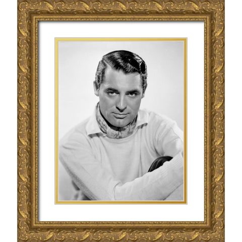 Cary Grant Gold Ornate Wood Framed Art Print with Double Matting by Hollywood Photo Archive