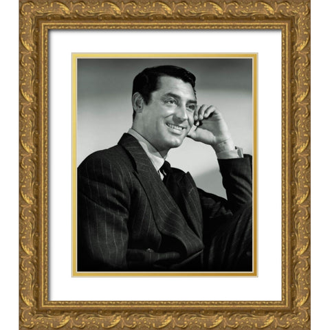 Cary Grant Gold Ornate Wood Framed Art Print with Double Matting by Hollywood Photo Archive