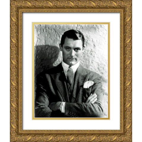 Cary Grant Gold Ornate Wood Framed Art Print with Double Matting by Hollywood Photo Archive