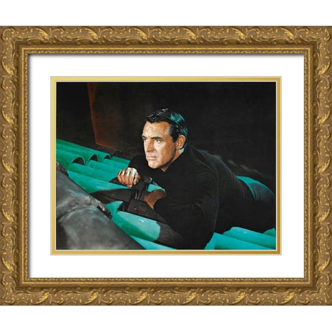 Cary Grant - To Catch A Thief Gold Ornate Wood Framed Art Print with Double Matting by Hollywood Photo Archive