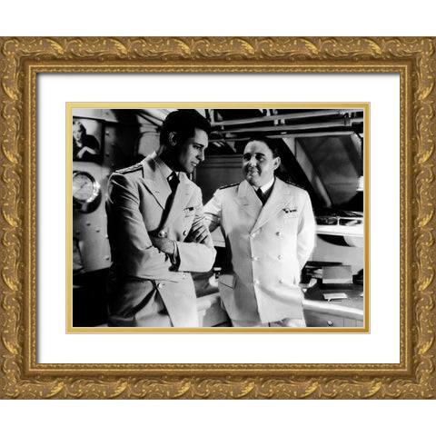 Cary Grant with Charles Laughton - The Devil and Deep Gold Ornate Wood Framed Art Print with Double Matting by Hollywood Photo Archive