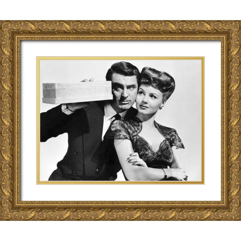 Cary Grant with Janet Blair Gold Ornate Wood Framed Art Print with Double Matting by Hollywood Photo Archive