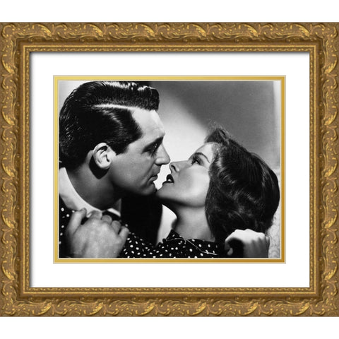 Cary Grant with Katherine Hepburn - Bringing Up Baby Gold Ornate Wood Framed Art Print with Double Matting by Hollywood Photo Archive