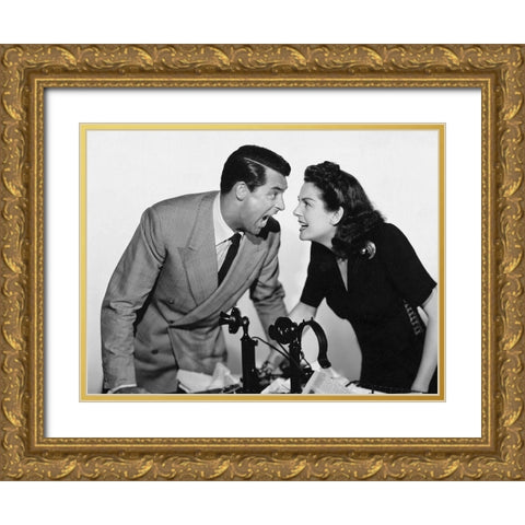 Cary Grant - His Girl Friday Gold Ornate Wood Framed Art Print with Double Matting by Hollywood Photo Archive