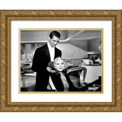 Cary Grant with Mae West - Im No Angel Gold Ornate Wood Framed Art Print with Double Matting by Hollywood Photo Archive