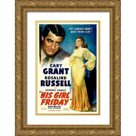 His Girl Friday Gold Ornate Wood Framed Art Print with Double Matting by Hollywood Photo Archive