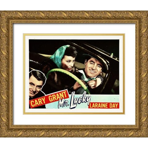 Mr. Lucky - Lobby Card Gold Ornate Wood Framed Art Print with Double Matting by Hollywood Photo Archive