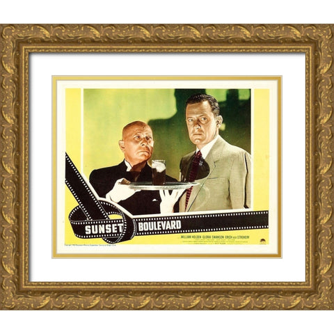 Sunset Boulevard - Lobby Card Gold Ornate Wood Framed Art Print with Double Matting by Hollywood Photo Archive