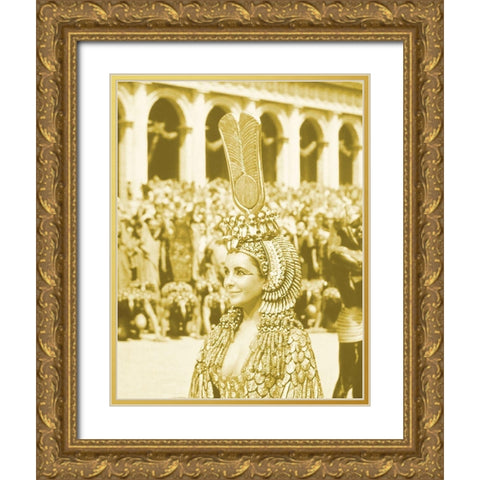 Elizabeth Taylor - Cleopatra Gold Ornate Wood Framed Art Print with Double Matting by Hollywood Photo Archive