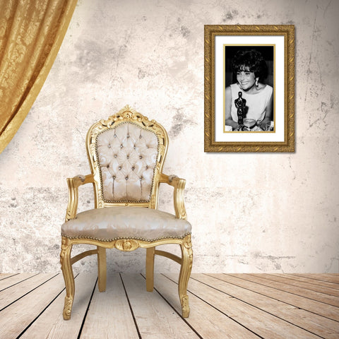 Elizabeth Taylor Gold Ornate Wood Framed Art Print with Double Matting by Hollywood Photo Archive