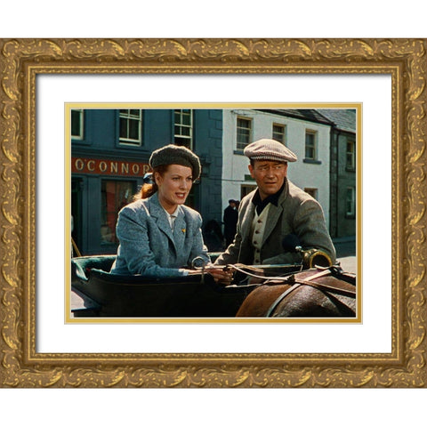 The Quiet Man - John Wayne Gold Ornate Wood Framed Art Print with Double Matting by Hollywood Photo Archive