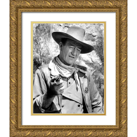 The Commancheros - John Wayne Gold Ornate Wood Framed Art Print with Double Matting by Hollywood Photo Archive