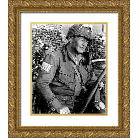 The Longest Day - John Wayne Gold Ornate Wood Framed Art Print with Double Matting by Hollywood Photo Archive