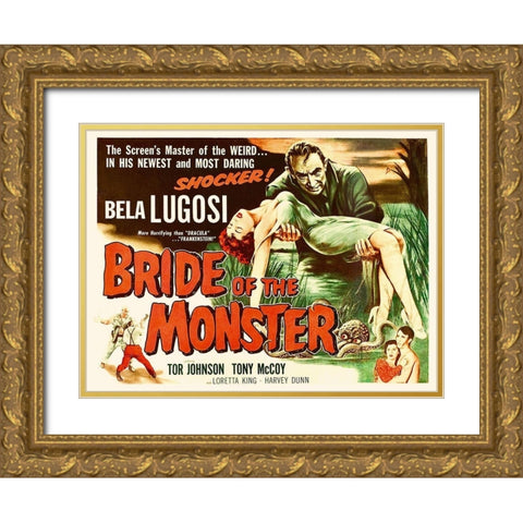 Bride of the Monster Gold Ornate Wood Framed Art Print with Double Matting by Hollywood Photo Archive