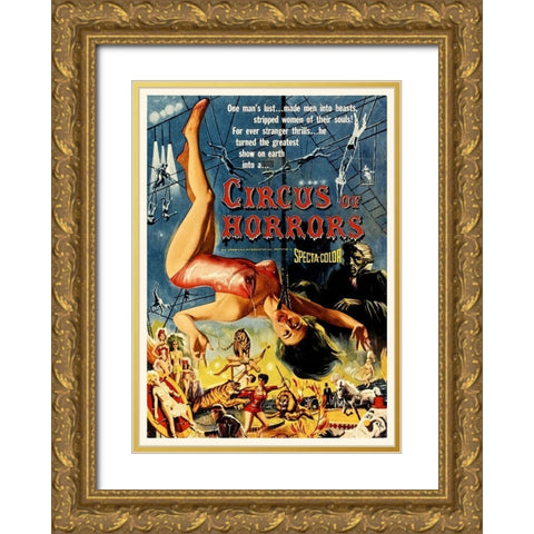 Circus of Horrors Gold Ornate Wood Framed Art Print with Double Matting by Hollywood Photo Archive