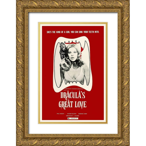 Draculas Great Love Gold Ornate Wood Framed Art Print with Double Matting by Hollywood Photo Archive