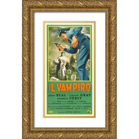 Italian - The Vampire Gold Ornate Wood Framed Art Print with Double Matting by Hollywood Photo Archive