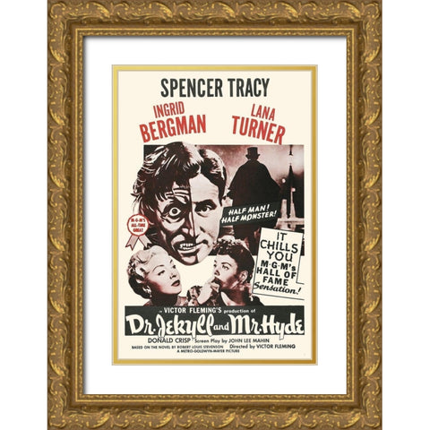 Doctor Jekyll and Mister Hyde Gold Ornate Wood Framed Art Print with Double Matting by Hollywood Photo Archive