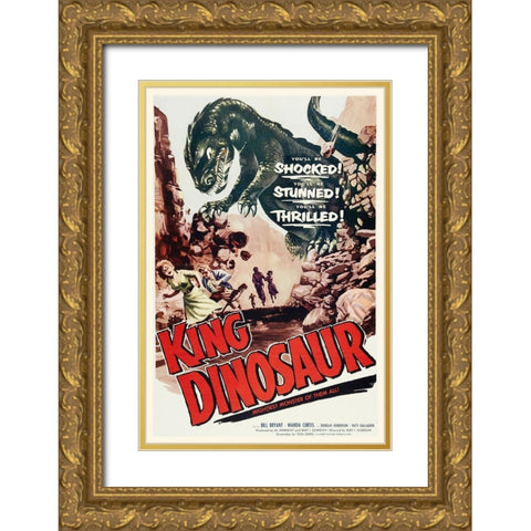 King Dinosaur Gold Ornate Wood Framed Art Print with Double Matting by Hollywood Photo Archive