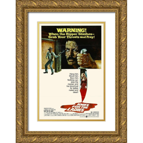 Knife For The Ladies Gold Ornate Wood Framed Art Print with Double Matting by Hollywood Photo Archive
