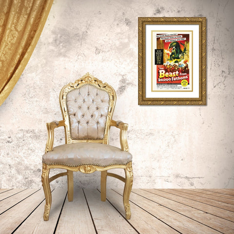 The Beast from 20,000 Fathoms Gold Ornate Wood Framed Art Print with Double Matting by Hollywood Photo Archive